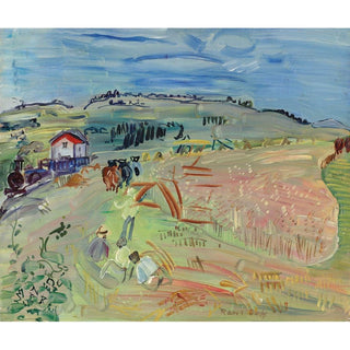 Paysage au champ de blé aux bœufs - Raoul Dufy | Reproduction Tableau Décoration murale affiche copie
