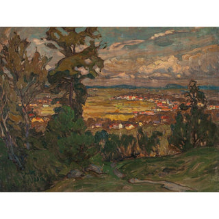 Paysage avec un village. Étude du nord de la Norvège - Anna Boberg | Reproduction Tableau Décoration murale affiche copie