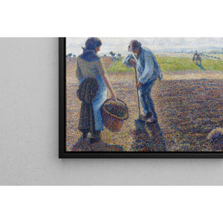 Paysans dans les champs, Éragny - Camille Pissarro | Reproduction Tableau Décoration murale affiche copie