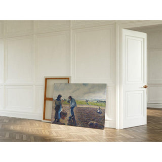 Paysans dans les champs, Éragny - Camille Pissarro | Reproduction Tableau Décoration murale affiche copie