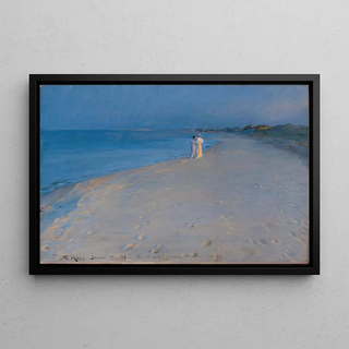Peder Severin Kryer - Summer evening at the South beach Skagen Anna Ancher and Marie Kryer study.webp