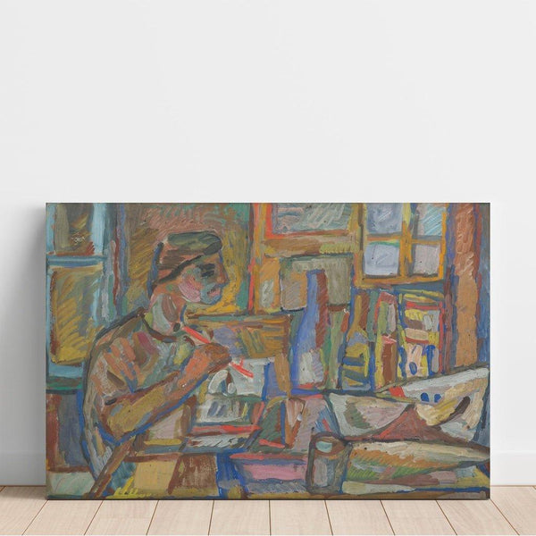 Reproductie van het schilderij van de schilder in het atelier - Sasza Blonder