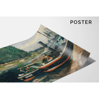 Péniches à Pontoise - Camille Pissarro | Reproduction Tableau Décoration murale affiche copie