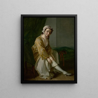 Philippe Mercier - A Young Woman Pulling on Her Stocking.webp