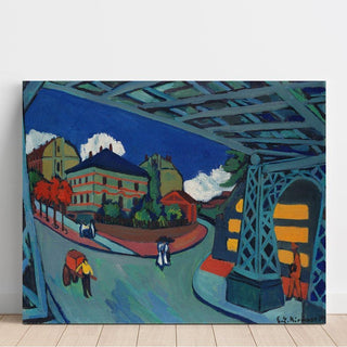 Pont ferroviaire sur la rue Löbtauer à Dresde - Ernst Ludwig Kirchner | Reproduction Tableau Décoration murale affiche copie