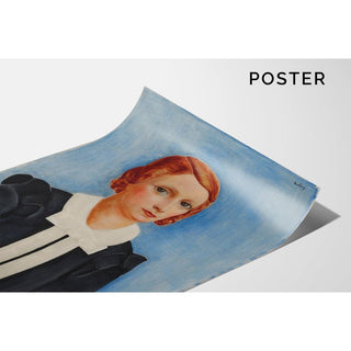 Portrait de Femme sur Fond Bleu - Moïse Kisling | Reproduction Tableau Décoration murale affiche copie