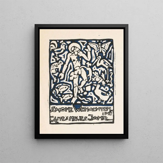 Reijer Stolk - Kerstkaart met menselijke figuur en dieren.webp