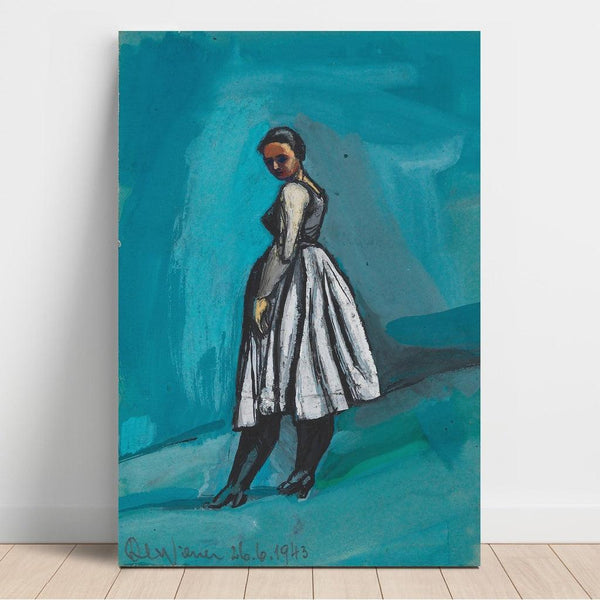 Reproductie van het schilderij Ongetiteld schilderij (Vrouw in witte en zwarte jurk) - Karl Wiener