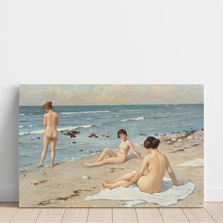 Scène de plage avec femmes se baignant - Paul Fischer | Reproduction Tableau Décoration murale affiche copie