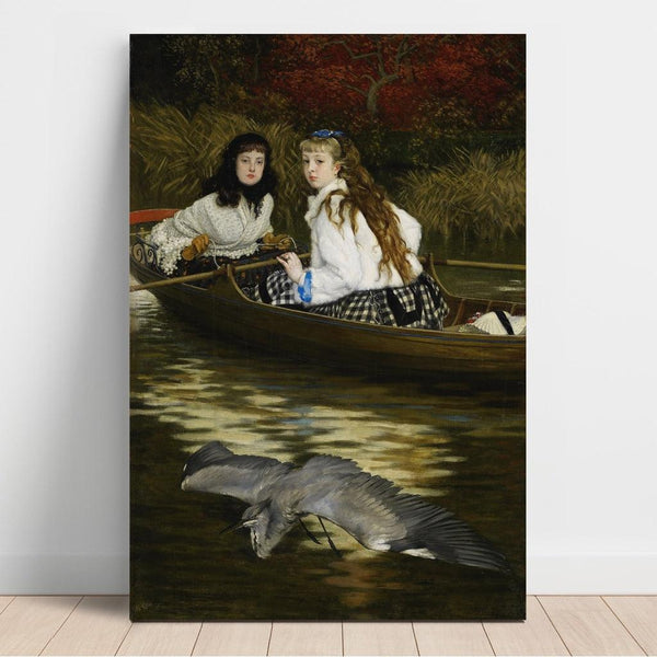 Reproductie van het schilderij van de Thames, een reiger - James Tissot