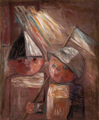 Tadeusz Makowski - Two children with a flag.webp