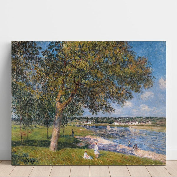 Reproductie van het schilderij van een eikenboom in de weide van Thomery - Alfred Sisley