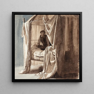 Une scène avec ombre, étude pour l'image Niels Ebbesen et le Comte Gert exposée en 1868 - Carl Bloch