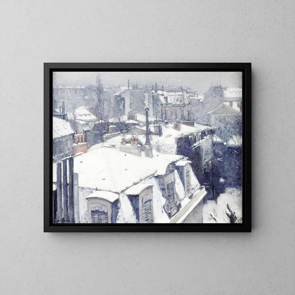 Reproductie van het schilderij Vue de toits (Effet de neige) - Gustave Caillebotte