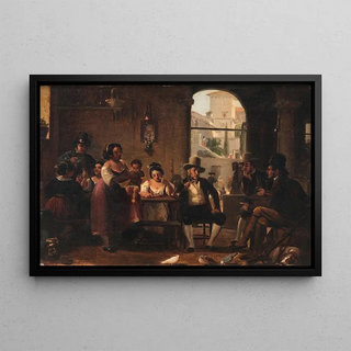 Wilhelm Marstrand - Wilhelm Marstrand From a Roman Osteria PipeSmoking Hunters and Italian Women.webp