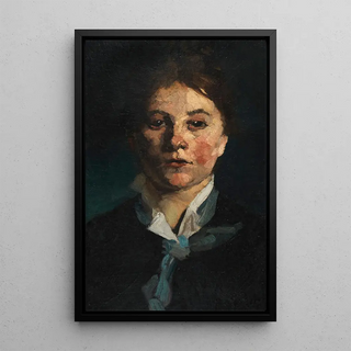 Wilhelm Trbner - Mdchen mit weiem Kragen en face.webp