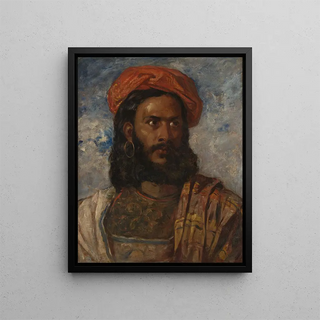 William James Mller - Study of a Man BustLength in Moorish Costume.webp