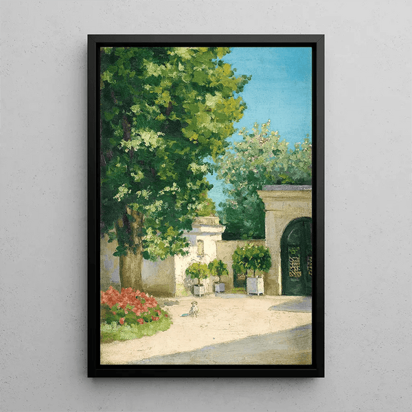 Reproductie van het schilderij Yerres schilderij. De L’Exèdre, De Poort Van Het Gezinswoning - Gustave Caillebotte