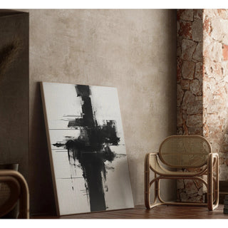 Abstract black and white decorative painting - Abstract Impulse