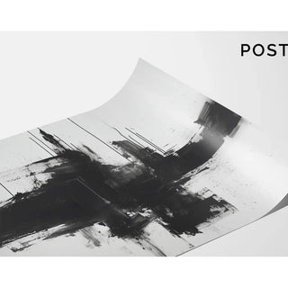 Abstract black and white decorative painting - Abstract Impulse