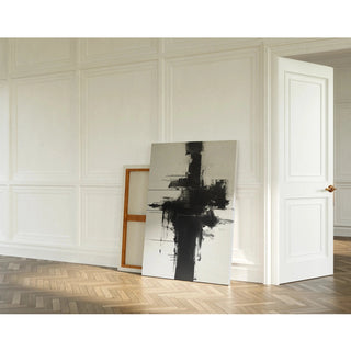 Abstract black and white decorative painting - Abstract Impulse