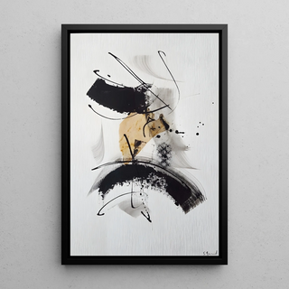 Black and White Design Poster - Energetic Abstraction
