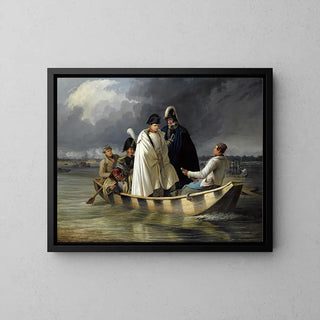 Napoleon verlaat de Lobau na de nederlaag in de Slag bij Aspern van Anton von Perger