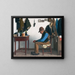 Almueinterieur met zittende ouderen - A.C. Terslse — ingelijst kunstwerk aan de muur