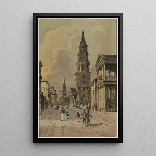 Kerk van Charleston - A Meyer — ingelijst kunstwerk aan de muur