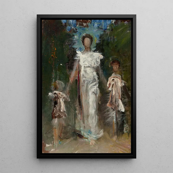 Reproductie van het schilderij Voorlopige schets voor een Maagd - Abbott Handerson Thayer