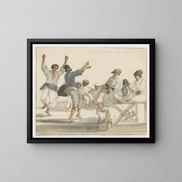 Maltese dancers - Abraham Louis Rodolphe Ducros — framed artwork on a wall