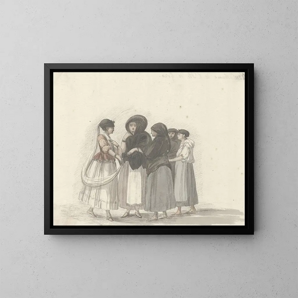 Costumes de l'île de Gozo - Abraham Louis Rodolphe Ducros — framed artwork on a wall