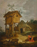 Boerderijplein met duiventil - Abraham Bloemaert — weergave van het kunstwerk