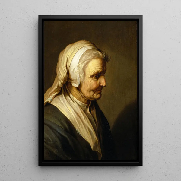 Old woman - Abraham Bloemaert — framed artwork on a wall
