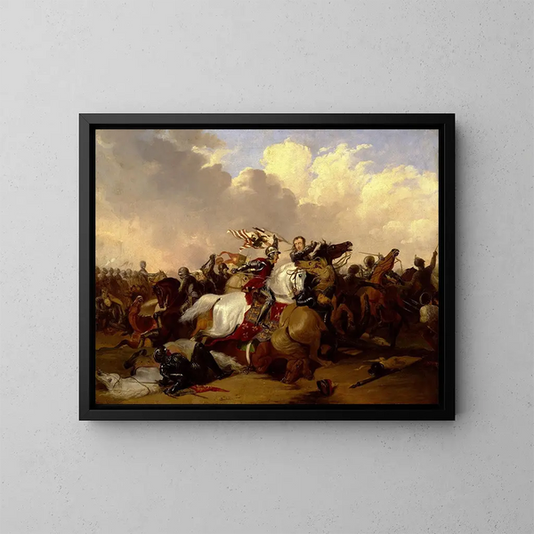 Slag bij Bosworth - Abraham Cooper — ingelijst kunstwerk aan de muur