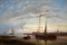 Vissers bij zonsondergang - Abraham Hulk — weergave van het kunstwerk