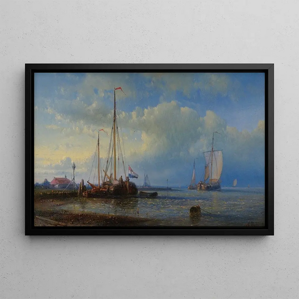 Marine Landscape Painting - Abraham Hulk — framed artwork on a wall