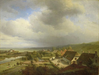 Landschap met glooiende heuvels bij Wageningen - Abraham Johannes Couwenberg — weergave van het kunstwerk