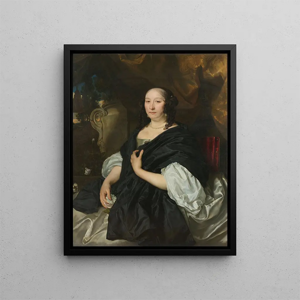 Portrait of Catharina van der Voort - Abraham Lambertsz van den Tempel — framed artwork on a wall
