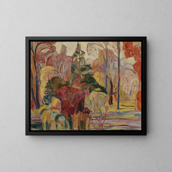 Autumn Scene - Abraham Manievich — framed artwork on a wall