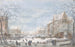 Neige tombant sur une ville hollandaise - Abraham Rademaker — weergave van het kunstwerk