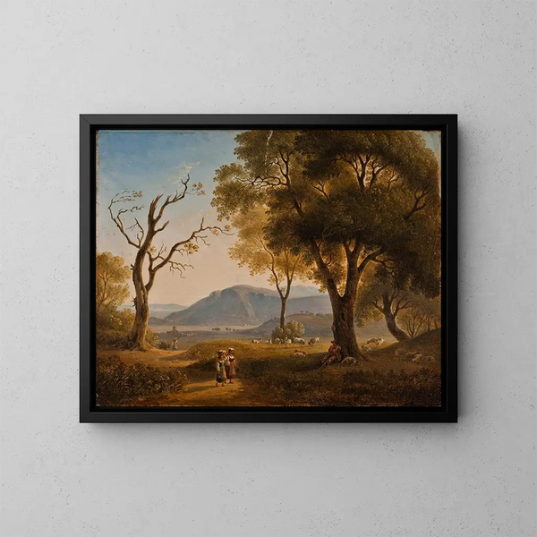 Italian landscape painting - Abraham Teerlink — framed artwork on a wall