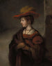 Saskia van Uylenburgh, de vrouw van de kunstenaar Rembrandt - Abraham van Dijck — weergave van het kunstwerk
