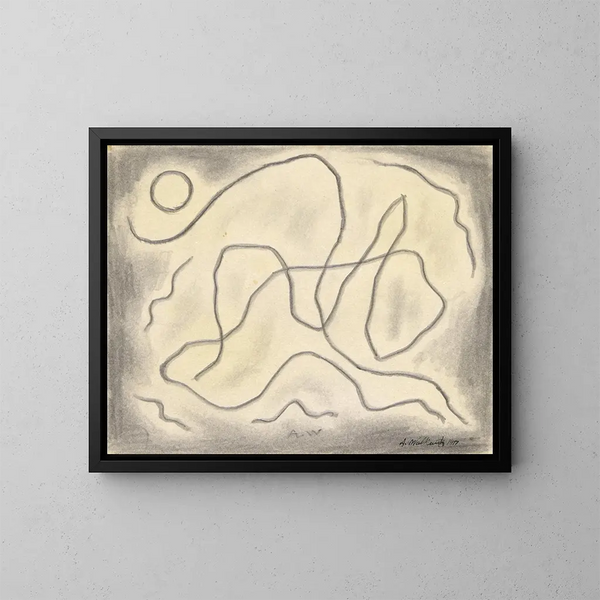 Lignes rythmiques dans l'abstraction - Abraham Walkowitz — framed artwork on a wall