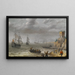 Landschapschilderij met zeedijk met ruïnes op een klif - Abraham Willaerts — ingelijst kunstwerk aan de muur