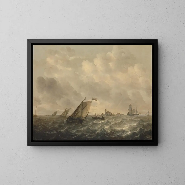 View of the River - Abraham van Beyeren — framed artwork on a wall