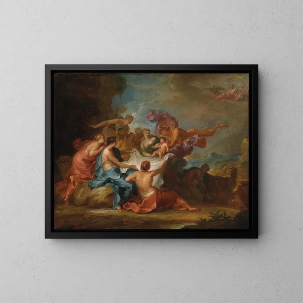 Education of Young Jupiter - Abraham van Diepenbeeck — framed artwork on a wall