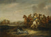 Een cavaleriebattle - Abraham van der Hoef — weergave van het kunstwerk