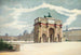 De hof van het Louvre met de triomfboog van het Carrousel - Achille La Niece — weergave van het kunstwerk
