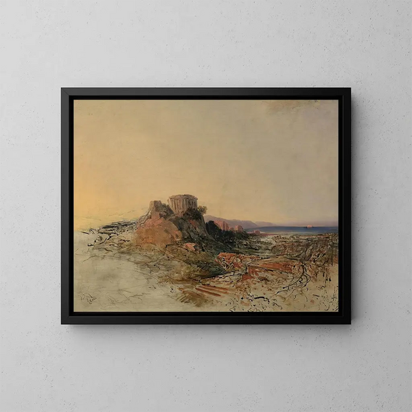 Greek temple ruins - Adalbert Stifter — framed artwork on a wall